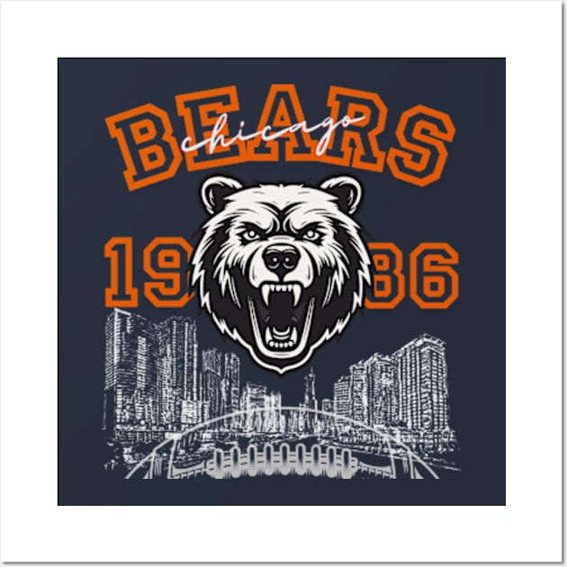 chicago bears Wall Art by soft and timeless